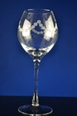 Aanbieding Wijn glas helder kristal met mat geslepen sierrand