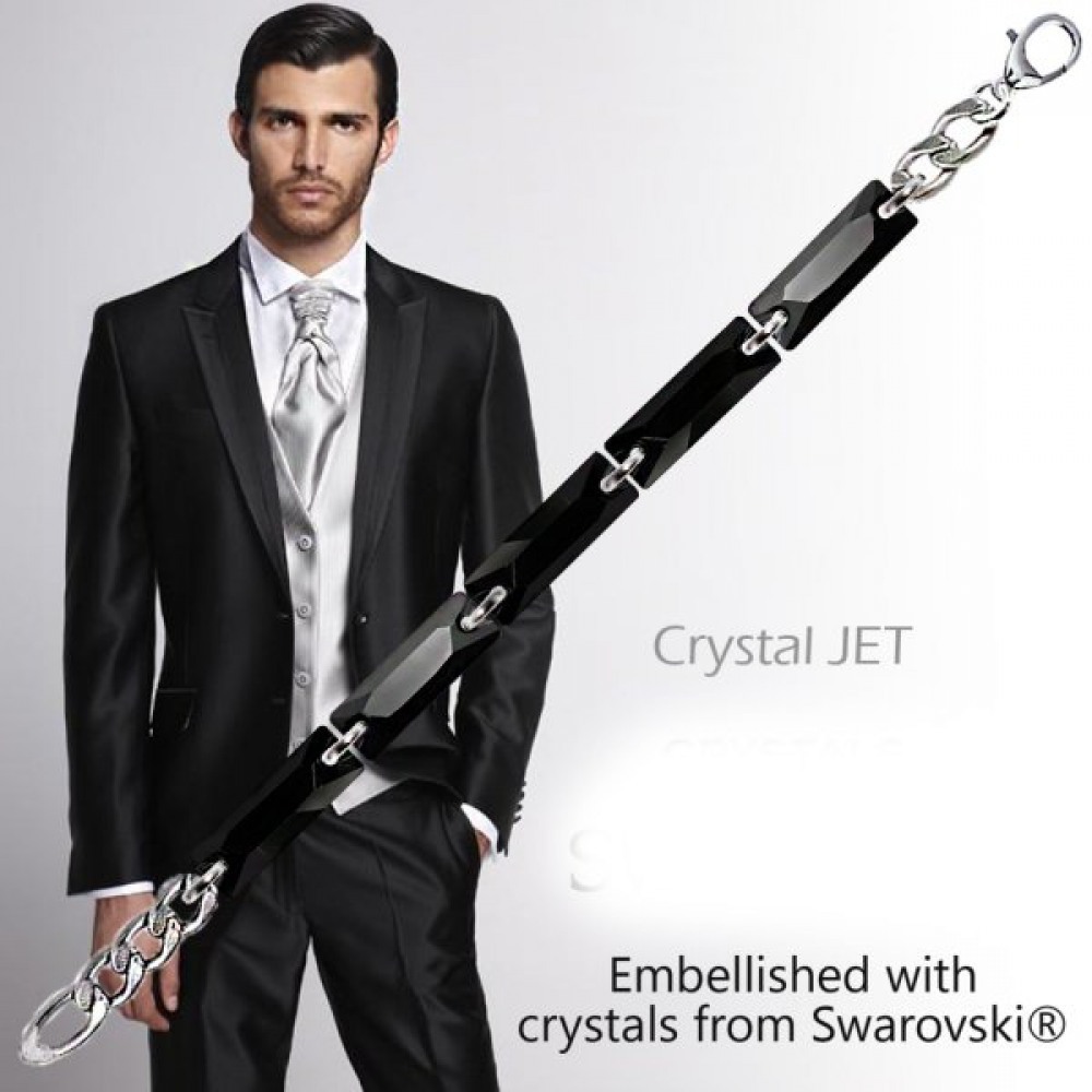 Bloody Onvergetelijk Toegeven SWAROVSKI Zwarte Zaken mannen armband - Crystal-online de webshop met het  mooiste en goedkoopste kristal