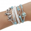 Armband Licht blauw 2 vogels