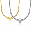 Zilver/Vergulde Charm Fit Ketting Snake Collier