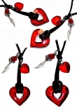 Fashion Hart Ketting met Swarovski Crystal Red Magma Red