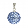 Een ketting hanger met Swarovski kristallen blauw