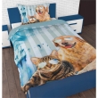 Dekbedovertrek Cool Pets Turquoise 140 x 200/220