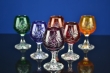 Likeur/port/borrel glas ster gekleurd 6 stuks