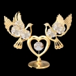 Duiven op hart  versierd met Swarovski®-kristallen 24-karaats verguld