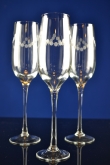 Campagne glas helder kristal met mat geslepen sierrand