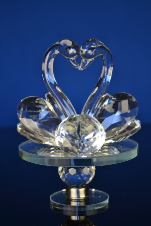Kristallen Zwanen Set – Liefdespaar met Facetgeslepen Kristal | Luxe Decoratie