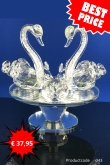 Kristallen Zwanen Liefdespaar – Luxe Decoratie met Fonkelende Kristallen | Model 043