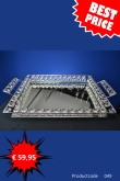 Luxe Spiegel Dienblad met Kristallen Rand – Decoratieve Tray met Handgrepen | Model 049