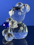Luxe Kristallen Beer Ornament – Met Blauwe Accent – Schattig en Elegant Design